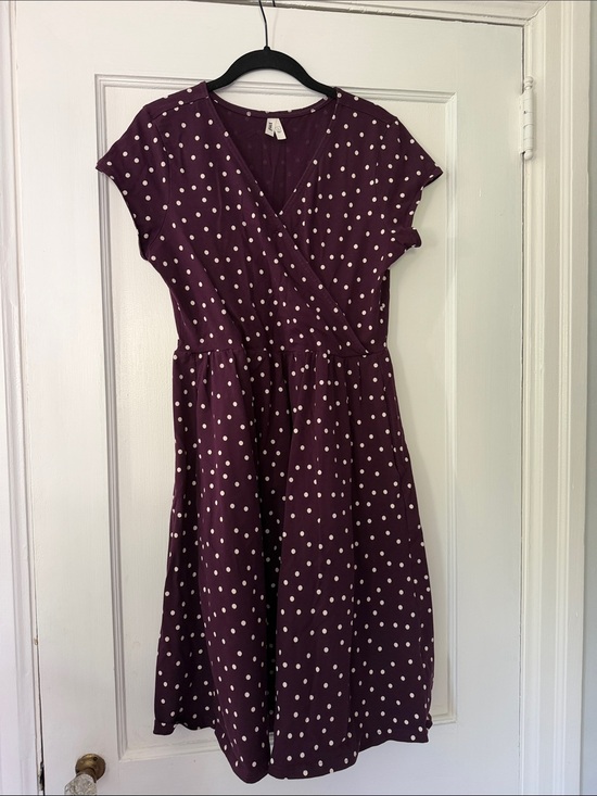 Pact Dresses & Skirts - Pact Maroon Polka Dot Wrap dress